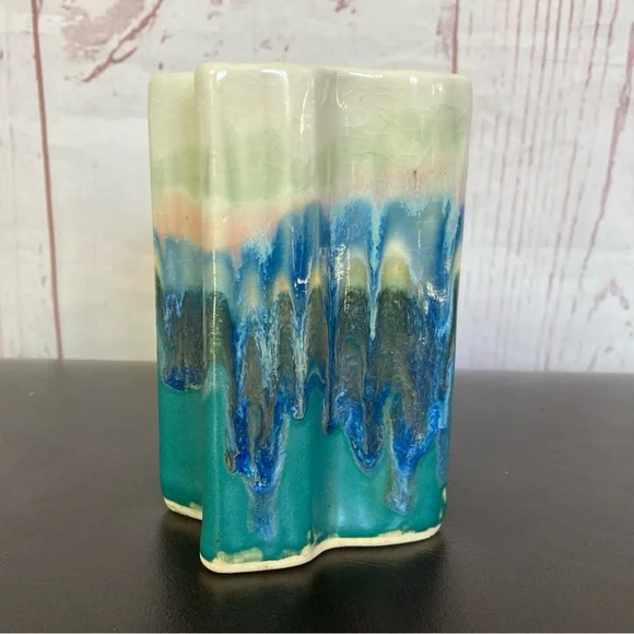 Texas State Shaped Coffee Cup Mug Drip Glaze Pottery 4.5" Vintage 6oz Wilder ‘96 - Picture 6 of 11